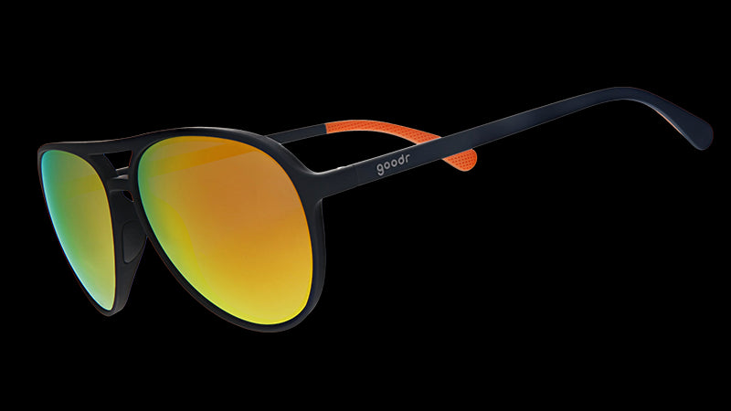 Call Me Tarmac Daddy | montura de aviador negra con lentes ámbar | gafas de sol goodr MACH G