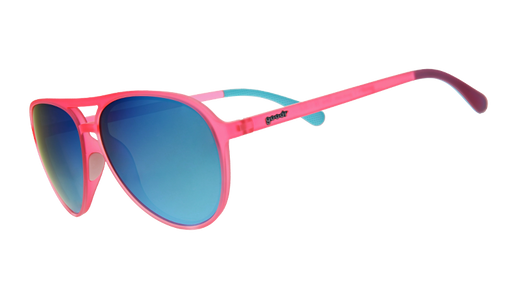 Carl is my Co Pilot | montura de aviador rosa con cristales azules | gafas de sol goodr MACH G
