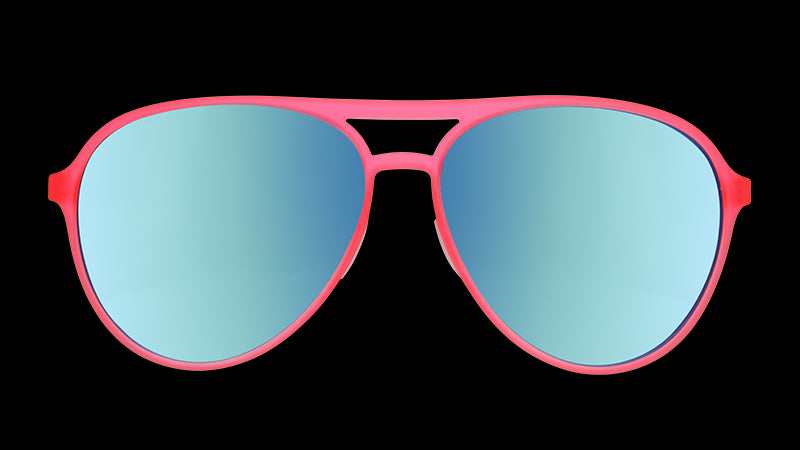 Carl is my Co Pilot | montura de aviador rosa con cristales azules | gafas de sol goodr MACH G