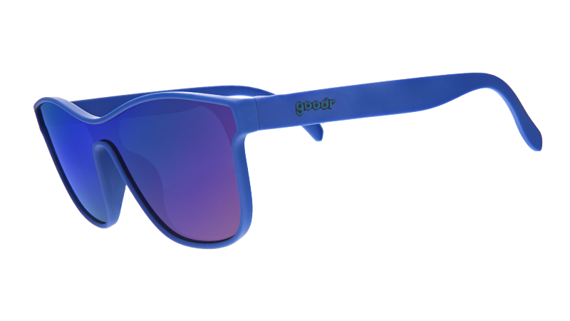 Best Dystopia Ever |Gafas de sol azules de estilo futurista con cristales morados | goodr sunglasses