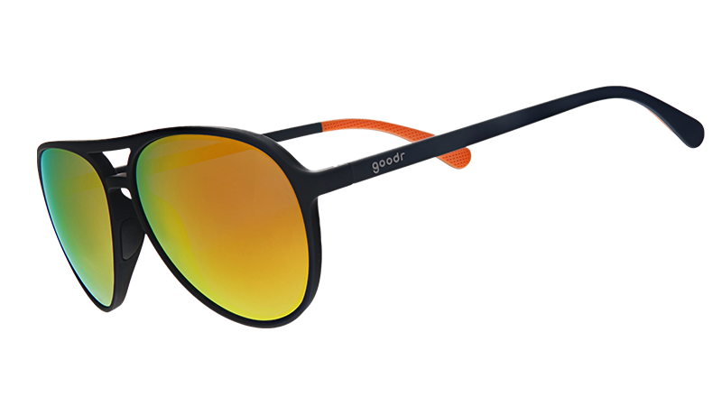 Call Me Tarmac Daddy | montura de aviador negra con lentes ámbar | gafas de sol goodr MACH G